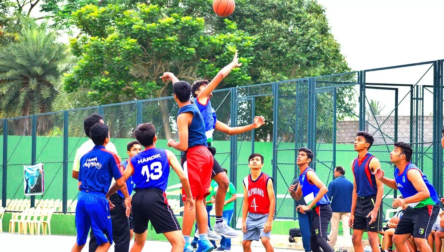 Students participating in sports and co-curricular outdoor activities at Sarala Birla Academy